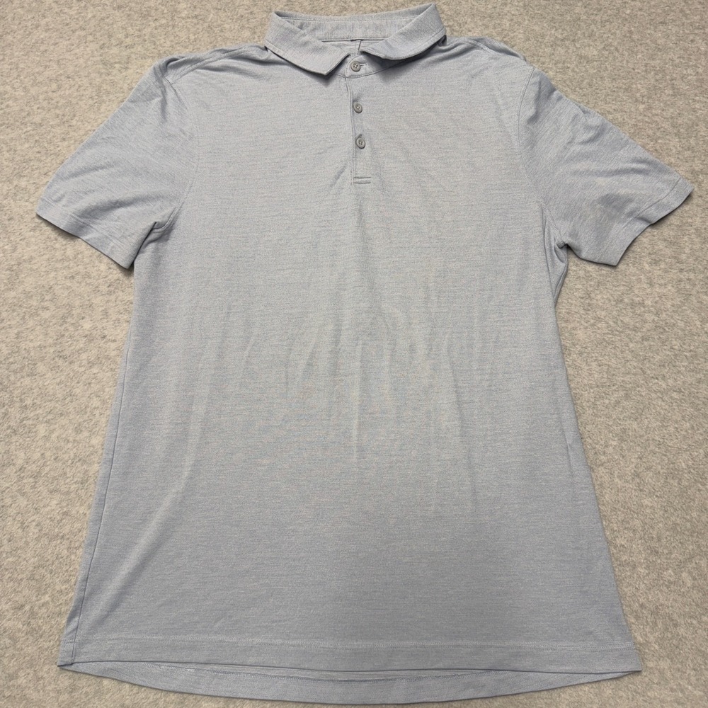 Lululemon Polo Shirt Mens L Blue Solid Lightweight Jersey Golf Casual Top